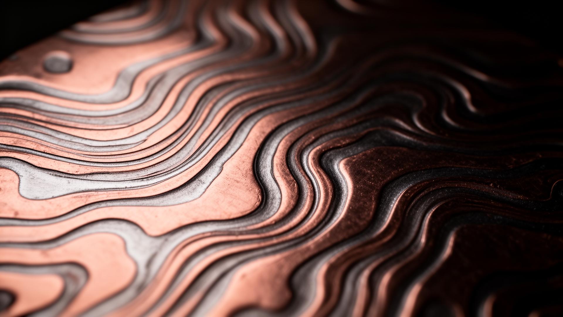 Mokume-gane layered metal pattern